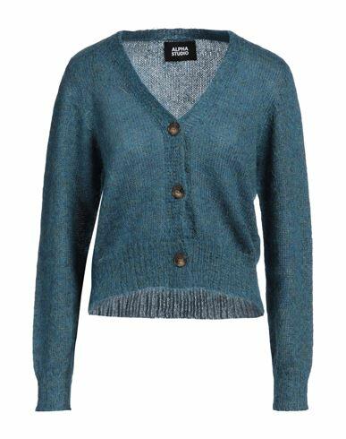 Alpha Studio Woman Cardigan Deep jade Wool, Polyamide Cover