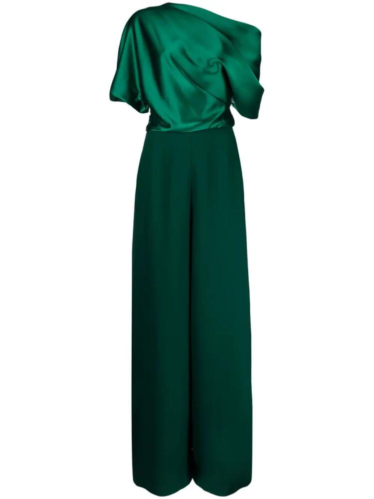 Amsale off-shoulder wide-leg jumpsuit - Green Cover