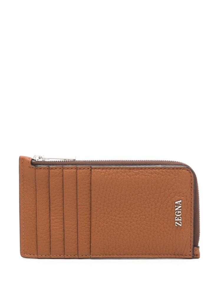 Zegna logo-lettering wallet - Brown Cover