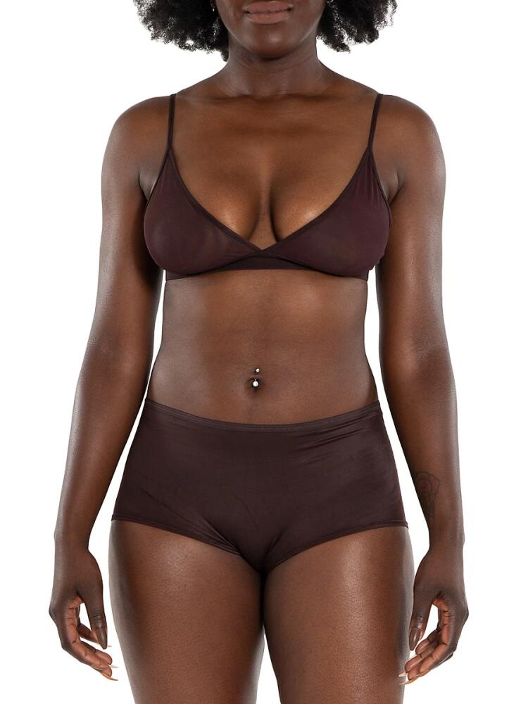 Nude Barre Women's Mesh Bralette - 6PM Darkbrown Cover