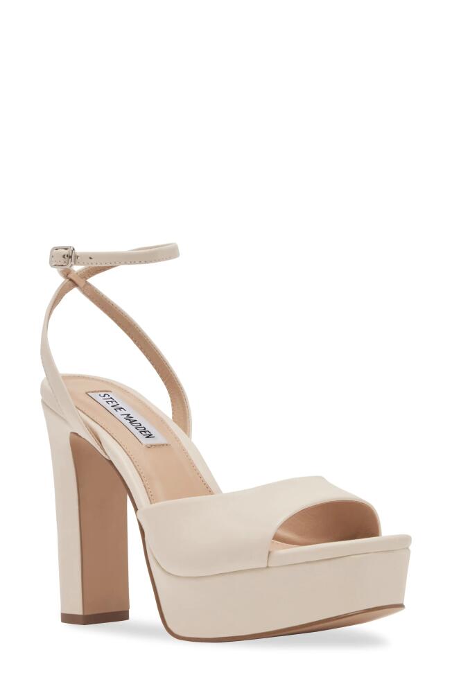 Steve Madden Assured Ankle Strap Platform Sandal in Bone Leath Cover