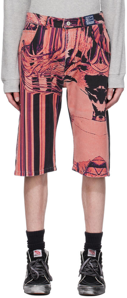 Rassvet Pink Printed Denim Shorts Cover