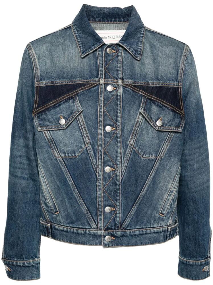 Alexander McQueen panelled denim jacket - Blue Cover