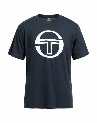 Sergio Tacchini Man T-shirt Navy blue Cotton Cover