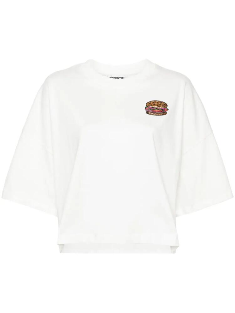 Essentiel Antwerp hamburger-appliqué cotton T-shirt - White Cover