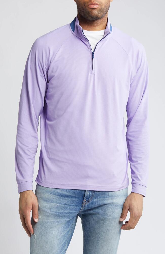 johnnie-O Steffen Pinstripe Half Zip Performance Pullover in Tulip Cover