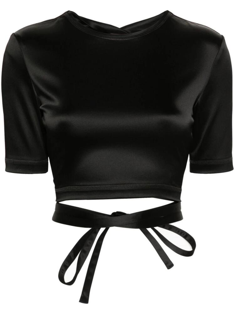 Patou open-back satin T-shirt - Black Cover