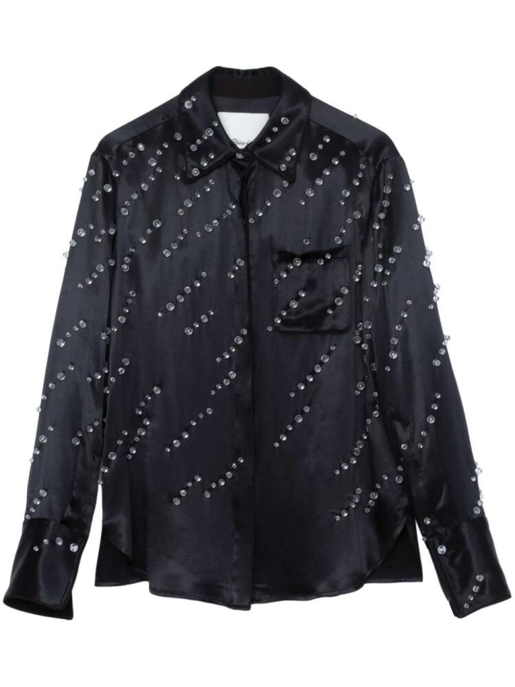 3.1 Phillip Lim bead-embellished satin shirt - Black Cover