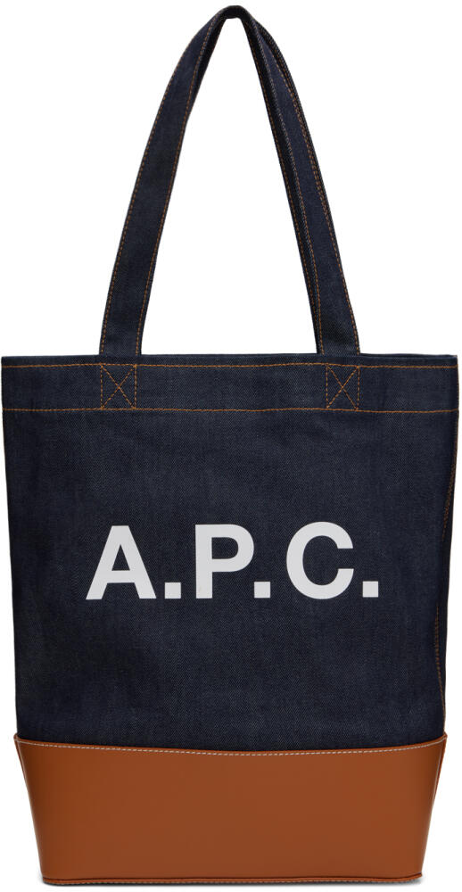 A.P.C. Navy & Tan Axelle Tote Cover