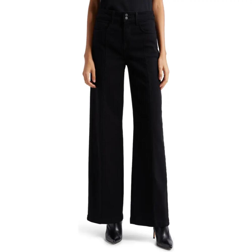 L'AGENCE Janine High Waist Wide Leg Jeans in Saturated Black Cover