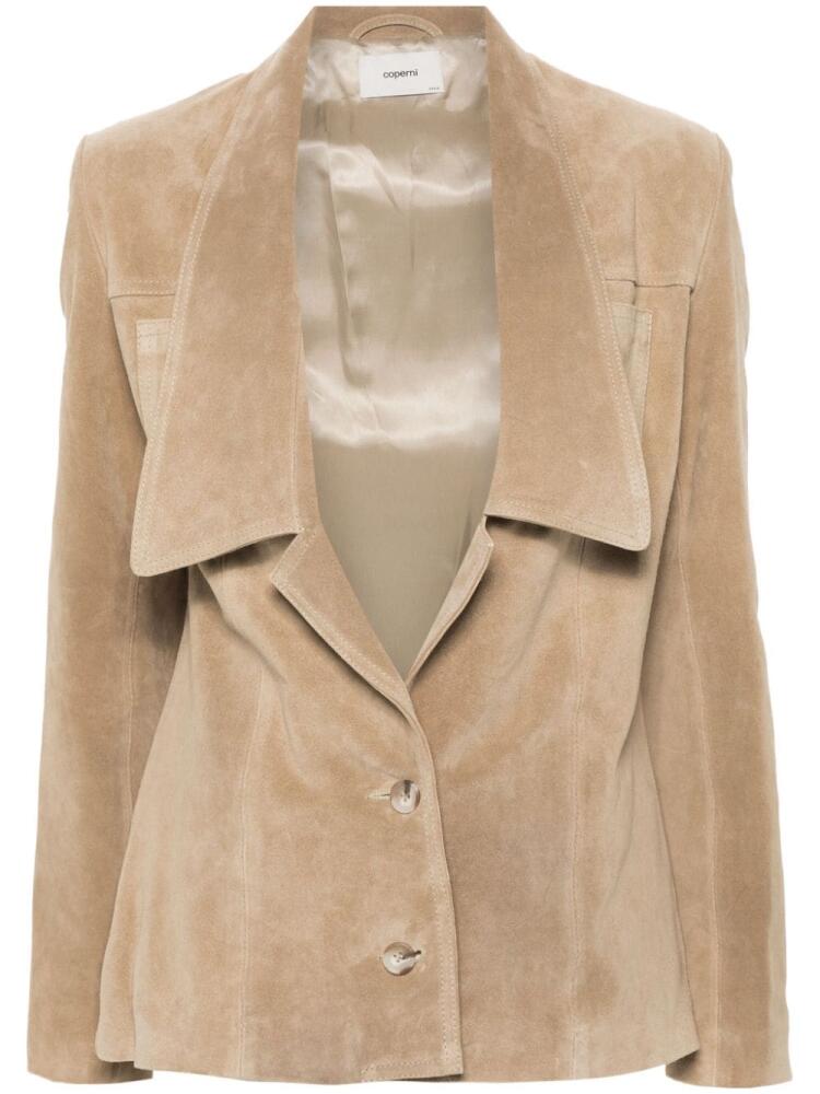 Coperni suede single-breasted jacket - Neutrals Cover