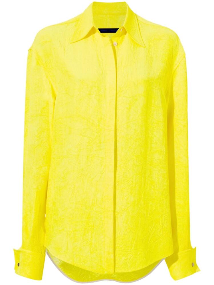 Proenza Schouler crinkled satin-finish shirt - Yellow Cover