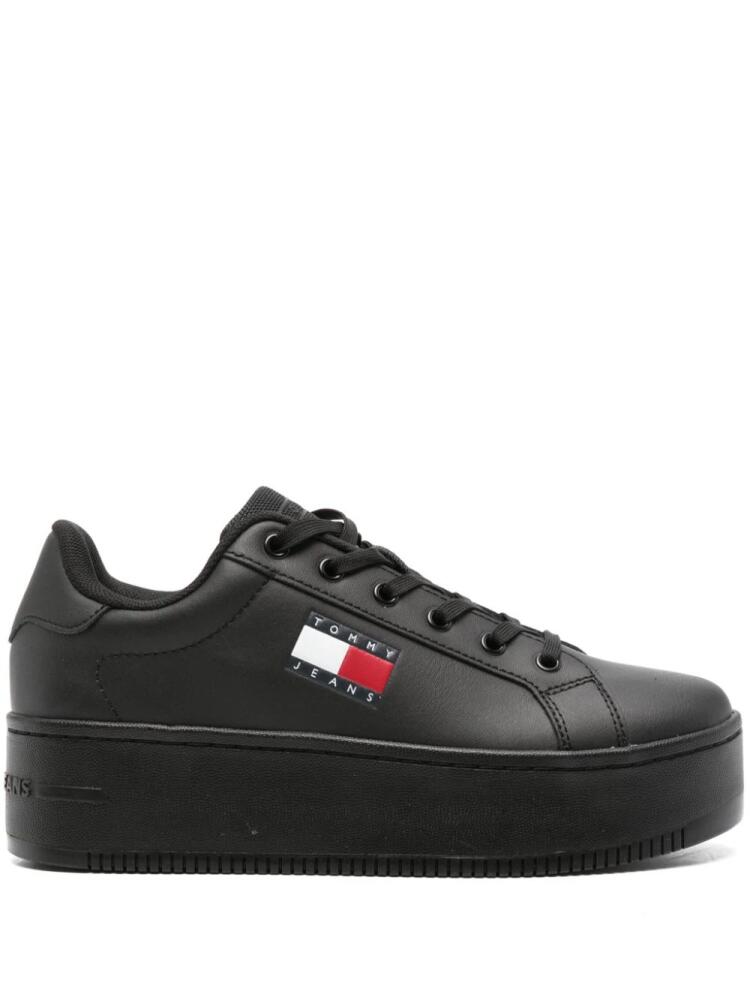 Tommy Jeans flatform leather sneakers - Black Cover