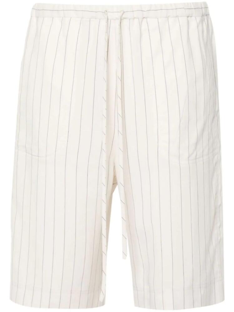 TOTEME elasticated-waist pinstripe shorts - Neutrals Cover