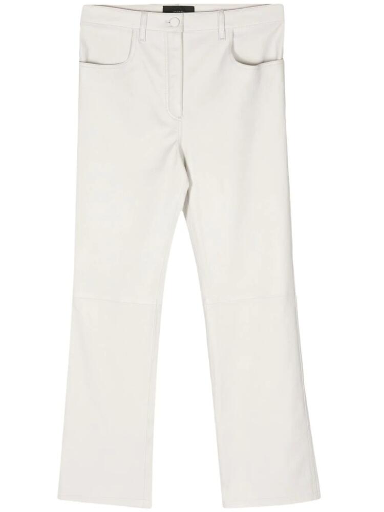 JOSEPH mid-rise leather trousers - White Cover