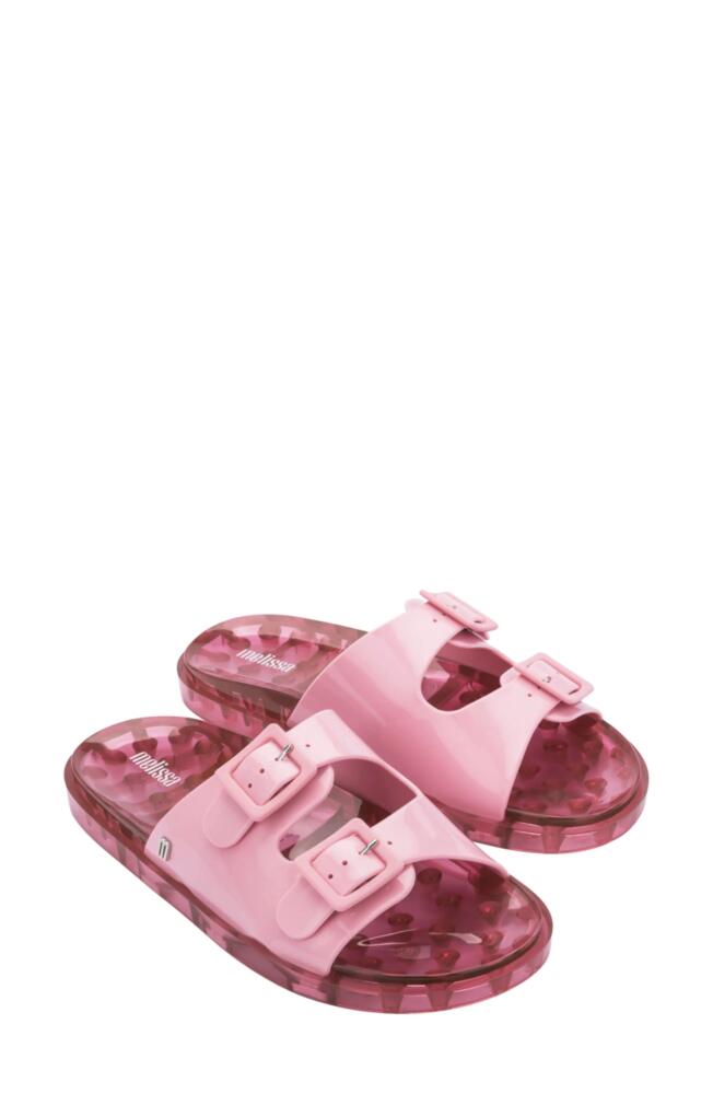 Melissa Double Strap Slide Sandal in Pink/pink Cover