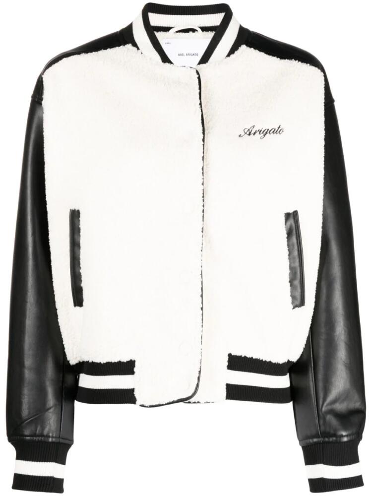 Axel Arigato Saul faux-shearling bomber jacket - White Cover