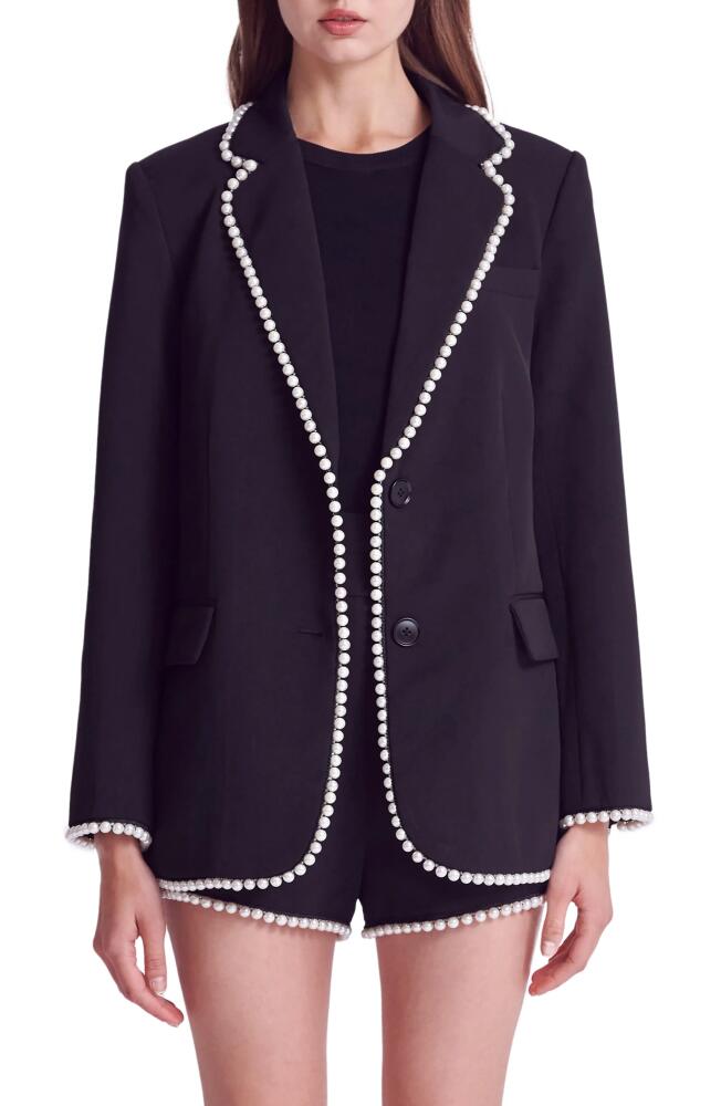 Endless Rose Premium Imitation Pearl Trim Blazer in Black Cover