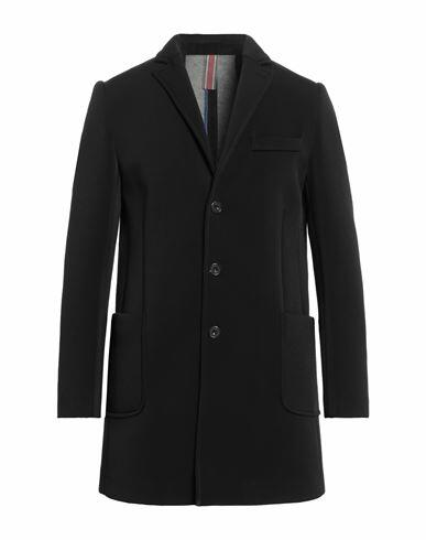 Why Not Brand Man Coat Black Polyester, Viscose, Elastane Cover