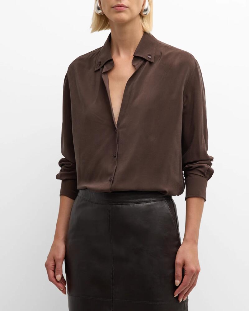 Vanessa Bruno Druyat Button-Down Viscose-Silk Shirt Cover