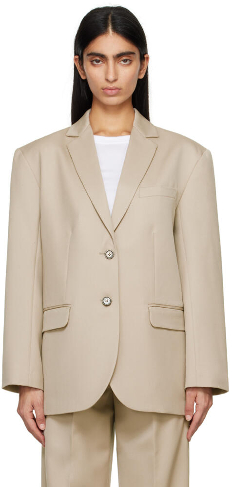 ANINE BING Taupe Quinn Blazer Cover