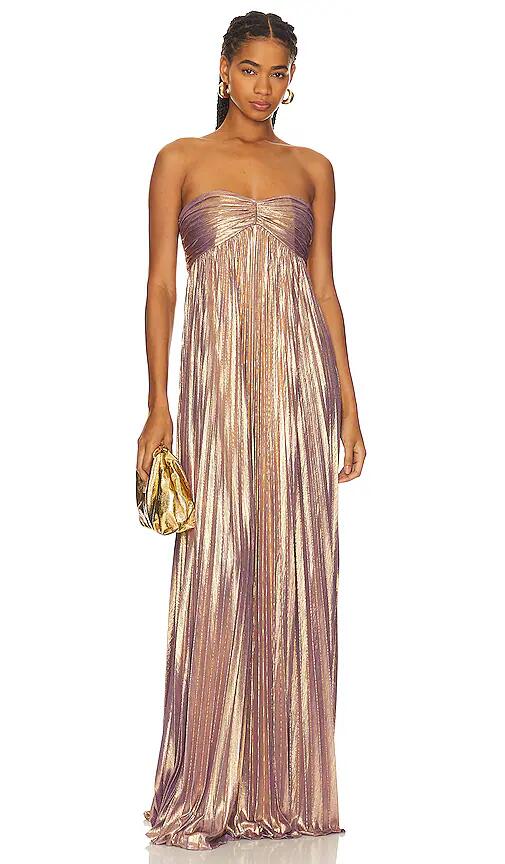 retrofete Lyanna Dress in Metallic Gold Cover