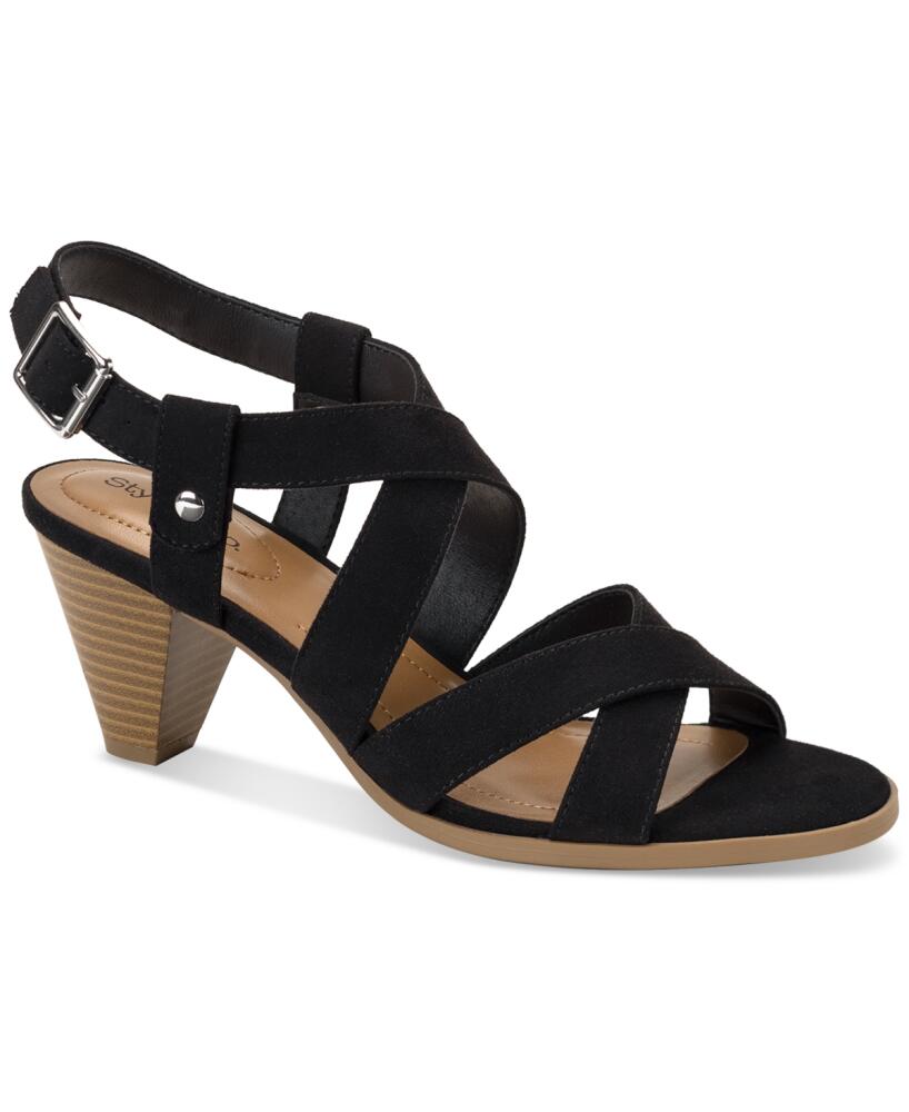 Style & Co Women's Honniee Cone Heel Dress Sandals, Created for Macy's - Black Micro Cover