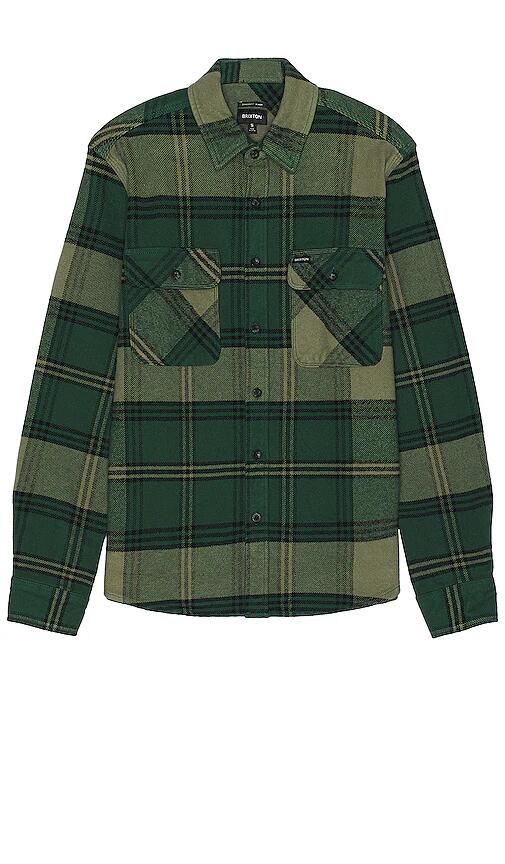 Brixton Bowery Heavy Weight Flannel in Green Cover