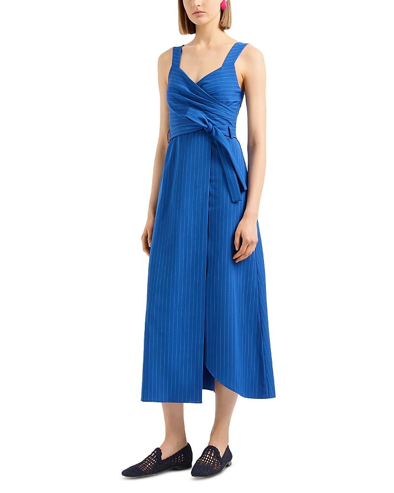 Emporio Armani Striped Cady Wrap Midi Dress Cover