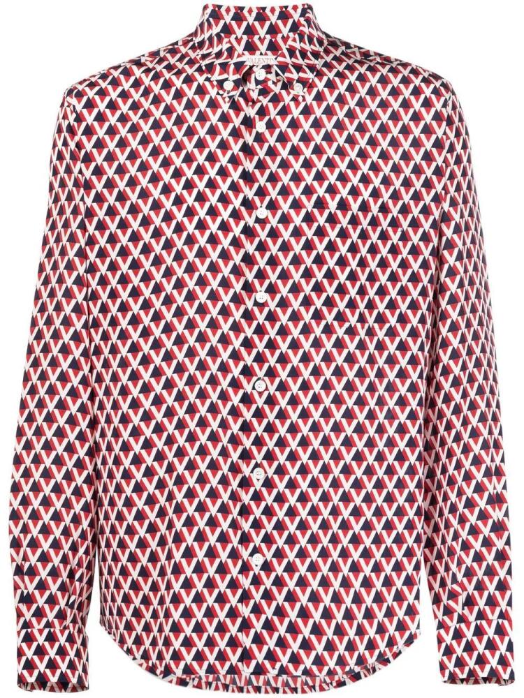 Valentino Garavani Veehive-print silk shirt - White Cover