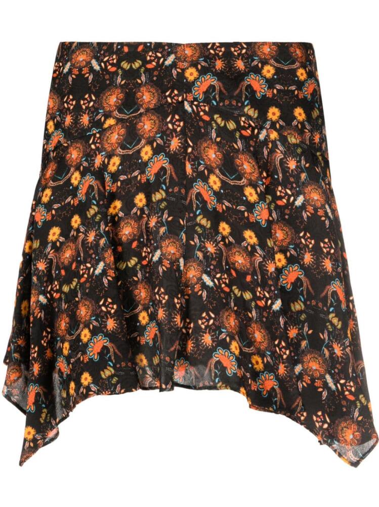 ISABEL MARANT floral-print asymmetric skirt - Black Cover