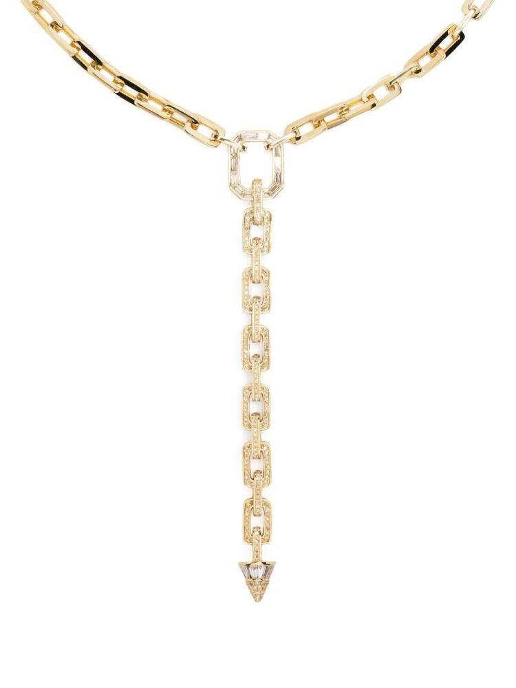 SHAY 18kt yellow gold Mini Deco diamond lariat necklace Cover