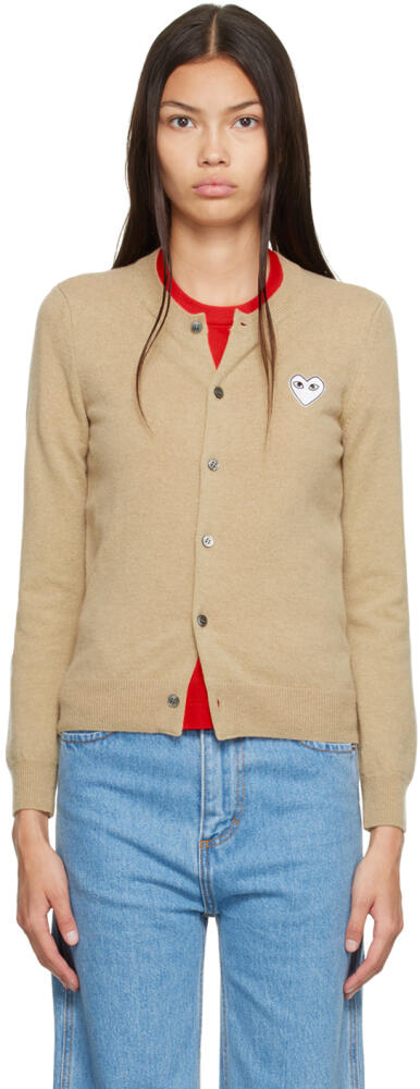 COMME des GARÇONS PLAY Tan Heart Patch Cardigan Cover