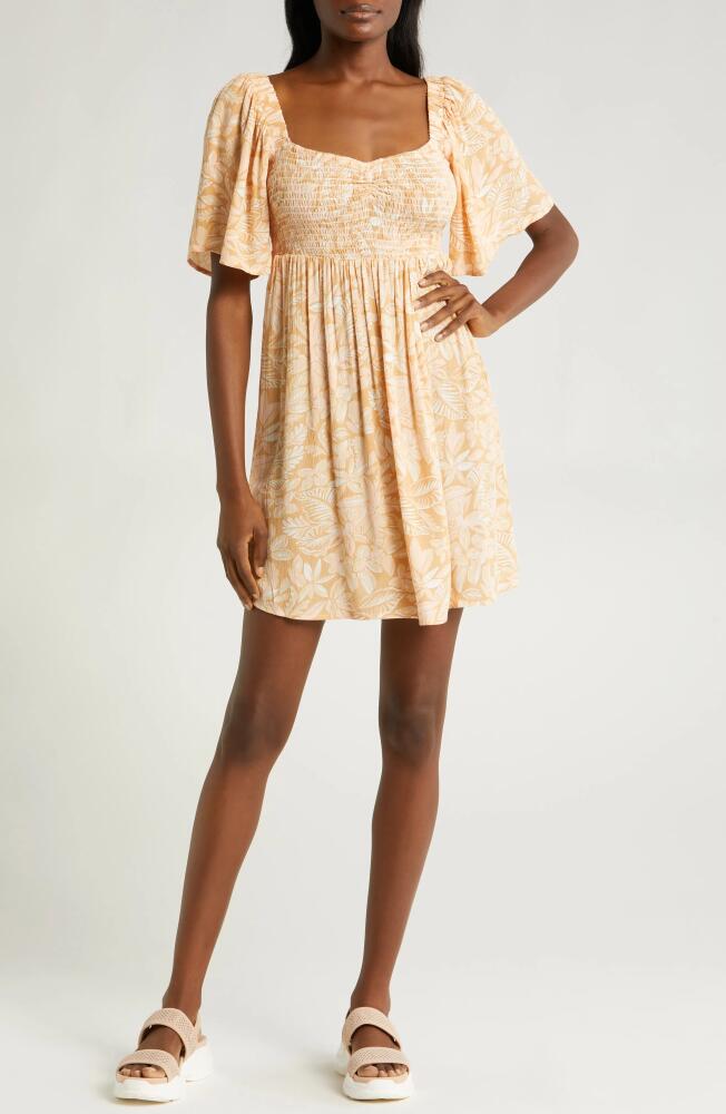 Roxy Golden Dawn Floral Minidress in Egret Cover