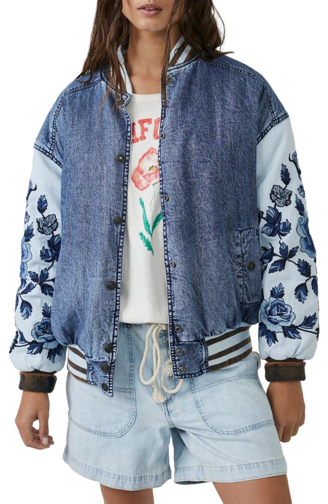 Free People Team Spirit Denim Jacket in Stone Blue Cover