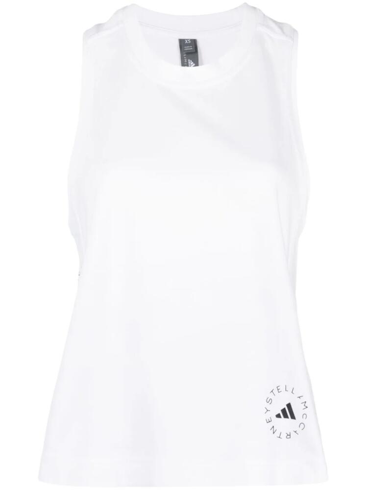 adidas by Stella McCartney True Pace Running logo-print tank top - White Cover