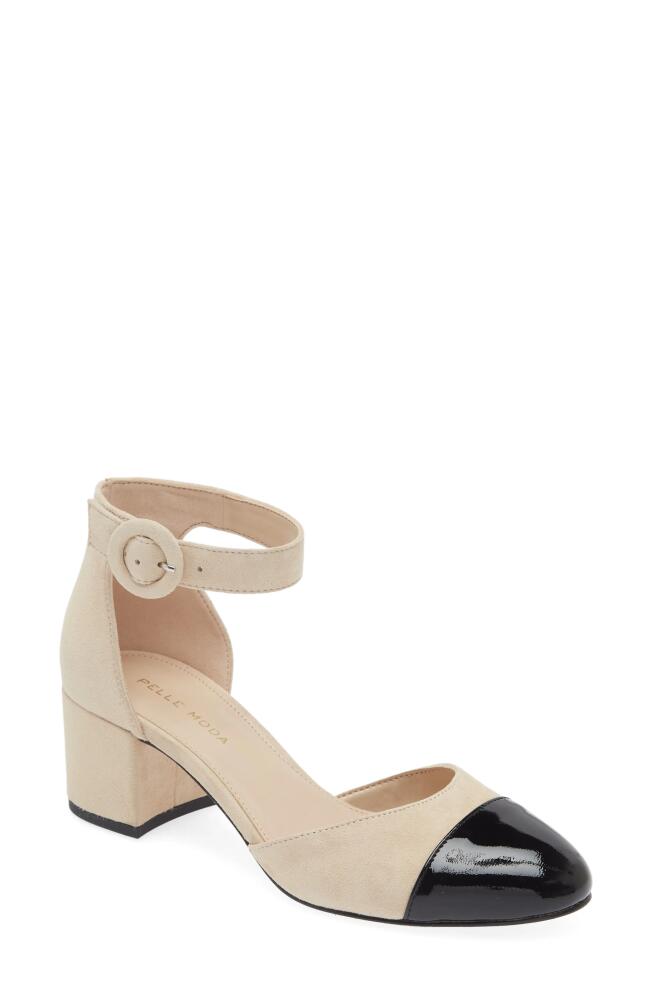 Pelle Moda Ummi Block Heel Pump in Beige Cover