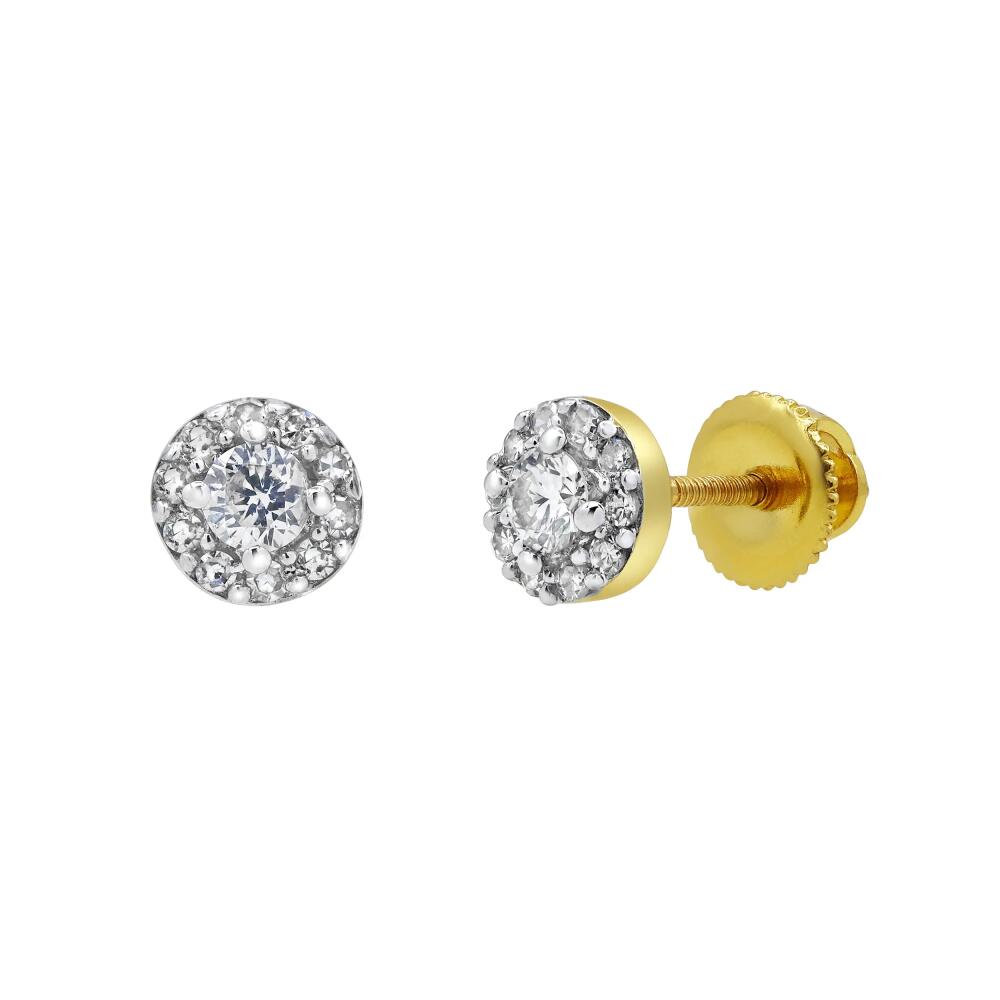 LuvMyJewelry Flow Flare 14K Yellow Gold Diamond Stud Earrings - 0.26ct. Cover