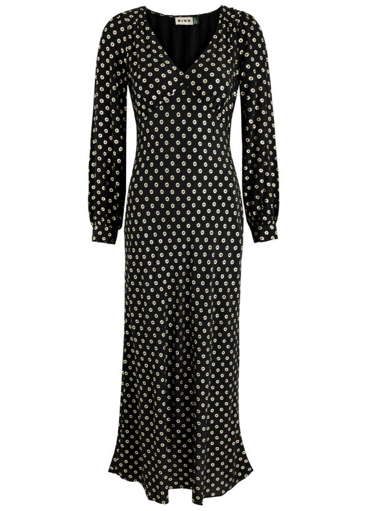 Rixo Mavis Foil-print Maxi Dress - Black Cover