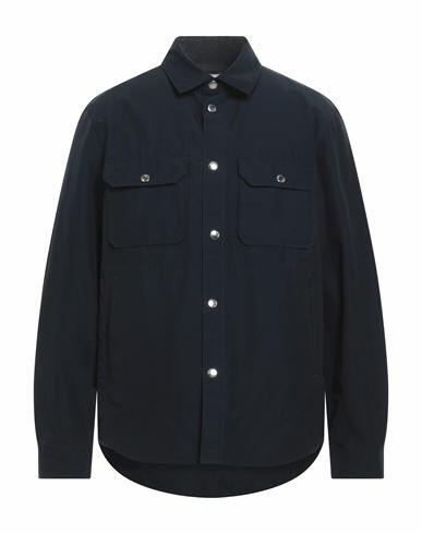 Woolrich Man Shirt Navy blue Cotton, Polyamide Cover