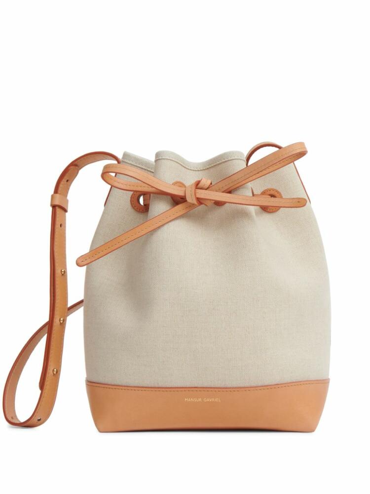 Mansur Gavriel mini canvas bucket bag - Neutrals Cover