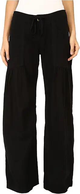 XCVI Willow Wide Leg Stretch Poplin Pants (Black) Women's Casual Pants Cover