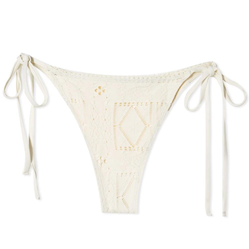 Frankies Bikinis Women's Venice Patchwork Bikini Bottom in White Cover