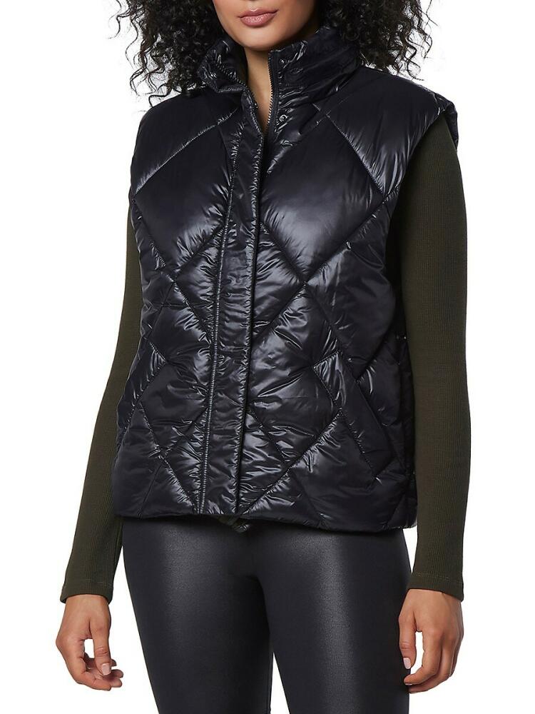 Andrew Marc Women's Diamond Quilted Puffer Vest - Black Cover