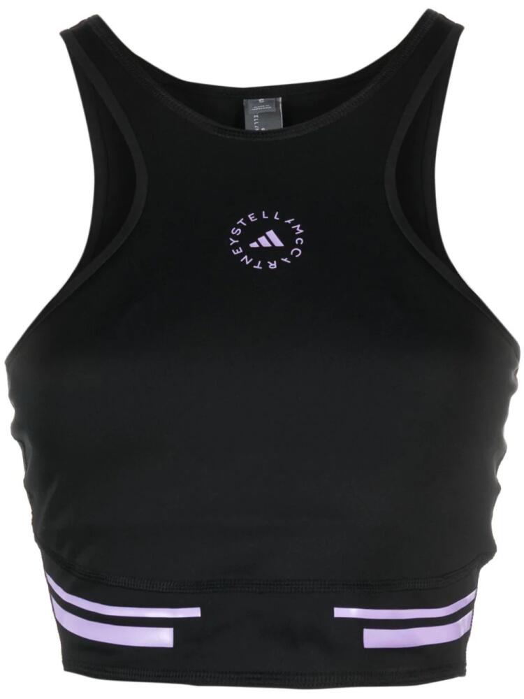 adidas by Stella McCartney logo-print cropped tank top - Black Cover