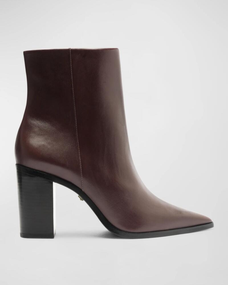 Schutz Mikki Leather Block-Heel Booties Cover