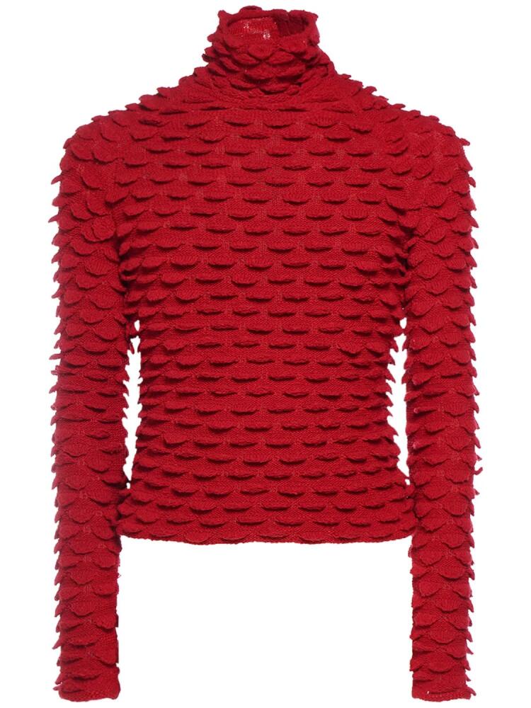 BOTTEGA VENETA Fish Scales Wool Blend Knit Sweater Cover