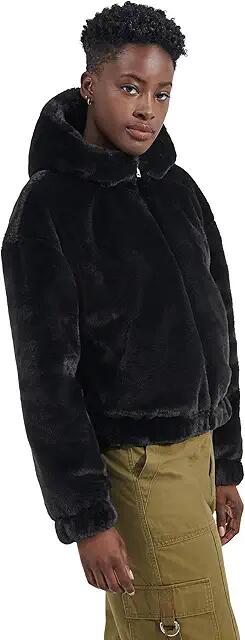 UGG Mandy Faux Fur Hoodie II (Tar) Women's Coat Cover