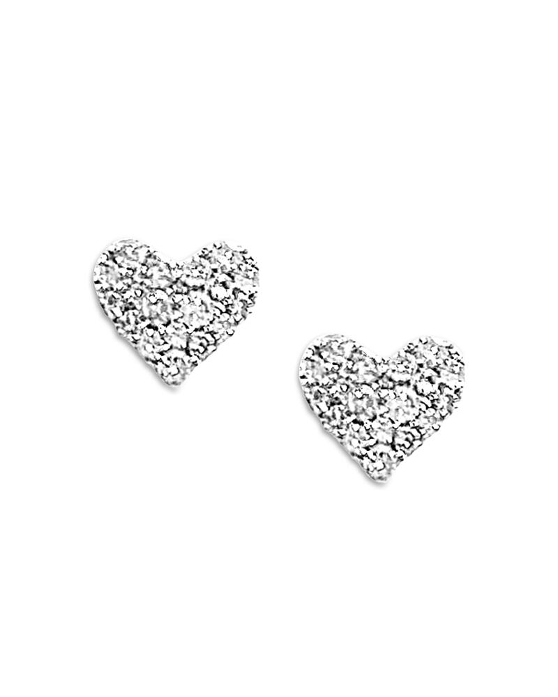 Meira T 14K White Gold Diamond Heart Stud Earrings Cover