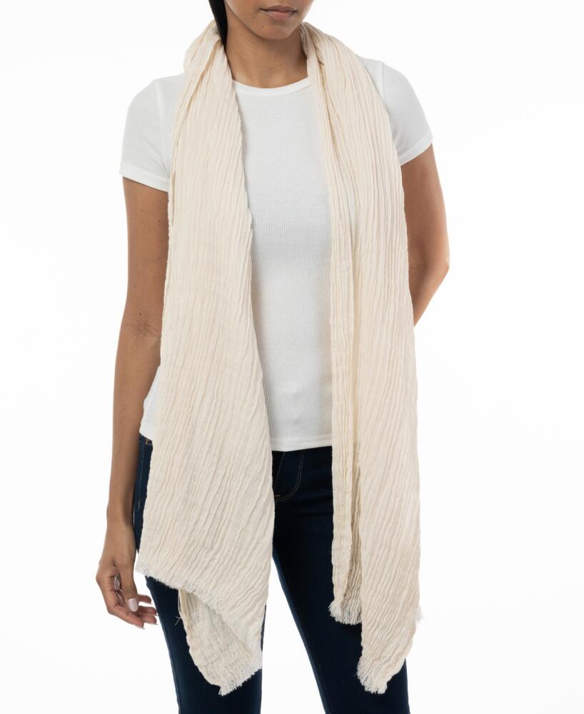 Style & Co Women's Textured Linen-Look Scarf, Created for Macy's - White Cover